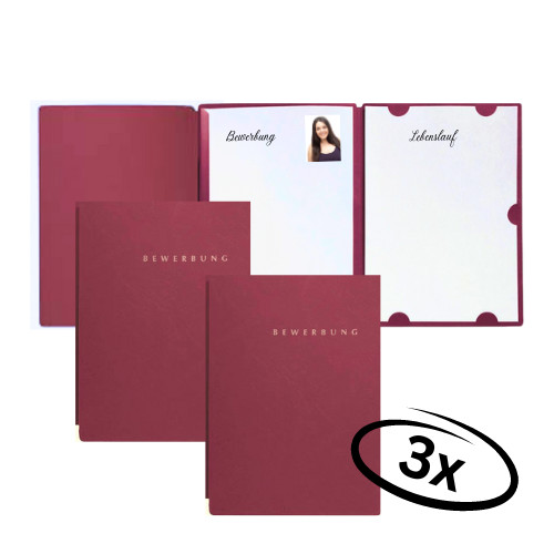Bewerbungsmappe stück rot - bewerbungsmappe, 3